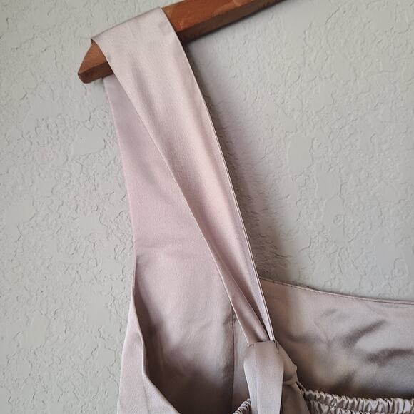 Show‎ Me Your MuMu Womens Claire Midi Dress L Ring Satin Luxe Bridesmaids NEW - Picture 8 of 11